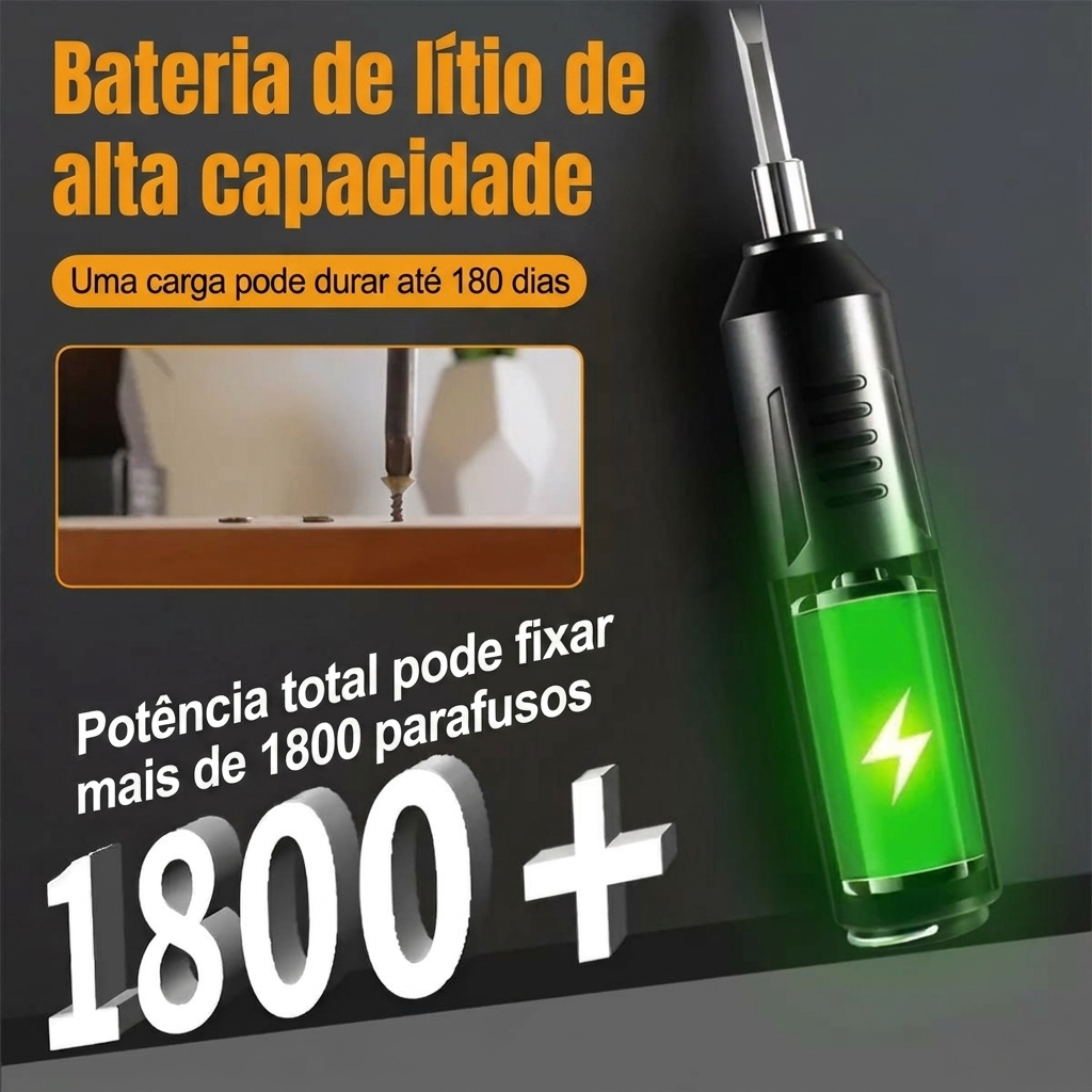 Mini Chave de Fenda Elétrica USB – 12 Pontas de Precisão