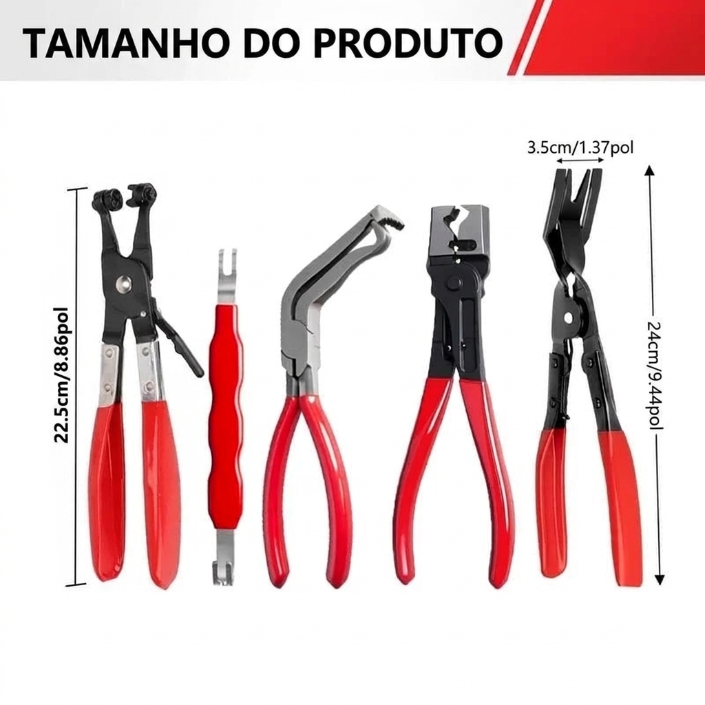 Kit Profissional de Alicates para Automóveis – 5 Peças