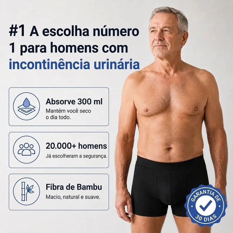Boxer para Incontinência para Homens em Algodão