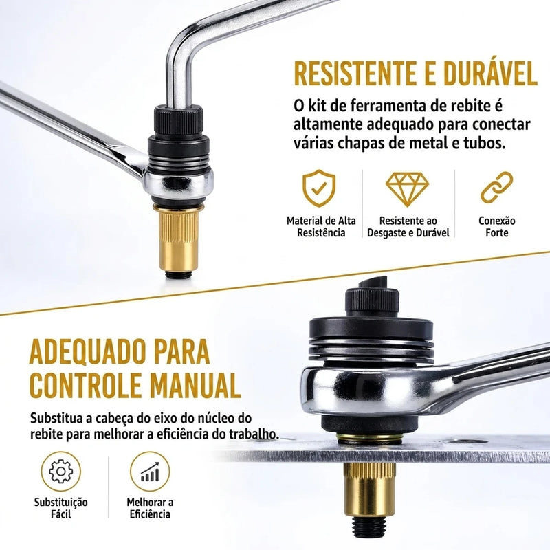 Kit Ferramenta Rebite Rosqueado Pesado