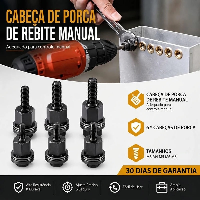 Kit Ferramenta Rebite Rosqueado Pesado