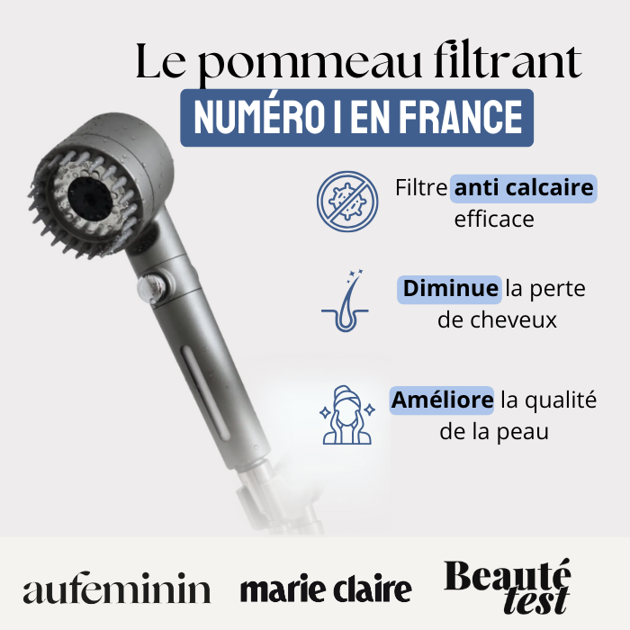 Pommeau de douche filtrant anti-impuretés™