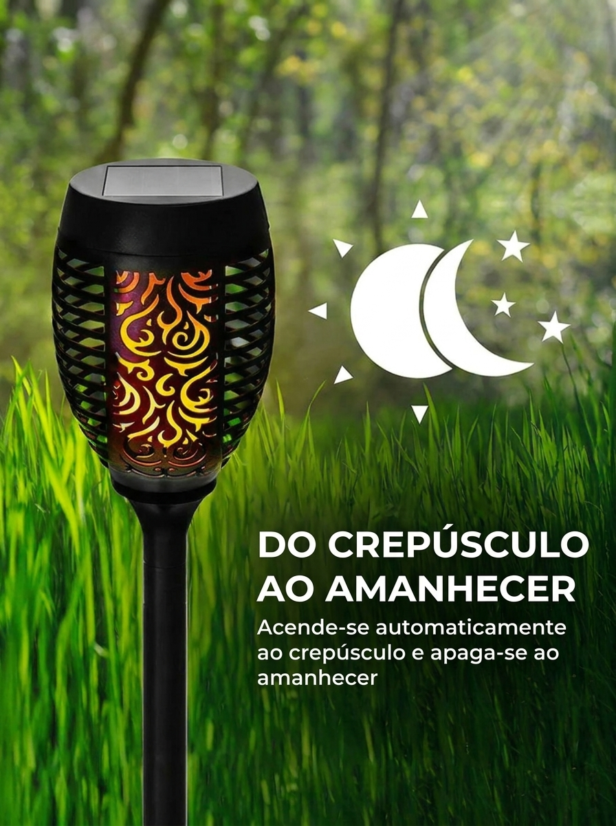 Lâmpadas Chama Solar Jardim