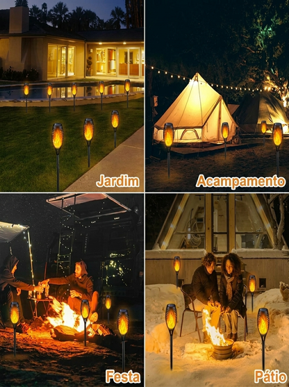 Lâmpadas Chama Solar Jardim