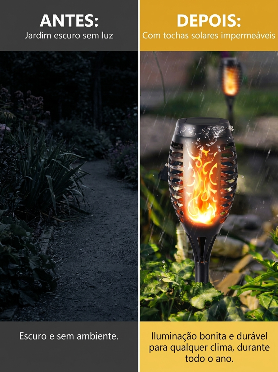 Lâmpadas Chama Solar Jardim
