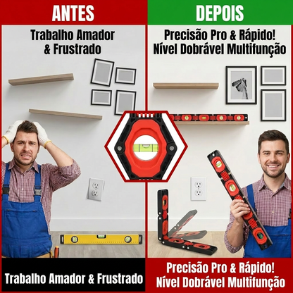 Nível Dobrável com Medidor de Ângulos