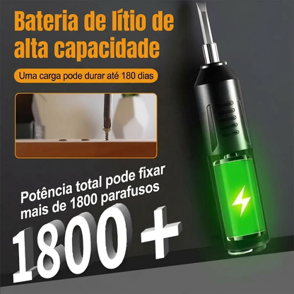 Mini Chave de Fenda Elétrica USB – 12 Pontas de Precisão