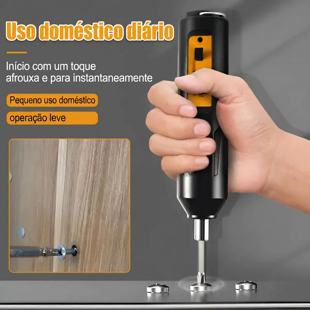Mini Chave de Fenda Elétrica USB – 12 Pontas de Precisão