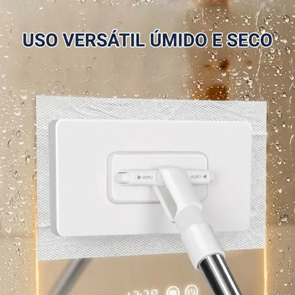 Vassoura de Limpeza Multifuncional com Microfibra & Papel Toalha