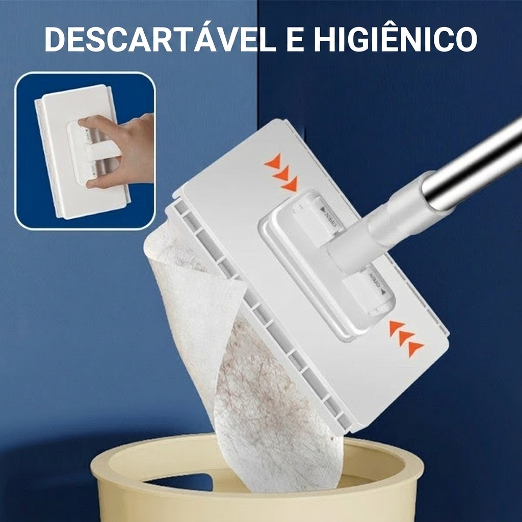 Vassoura de Limpeza Multifuncional com Microfibra & Papel Toalha