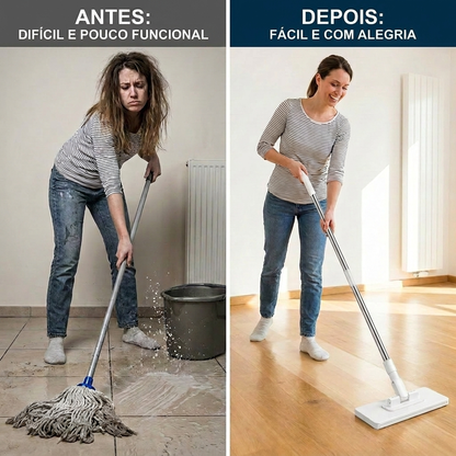 Vassoura de Limpeza Multifuncional com Microfibra & Papel Toalha