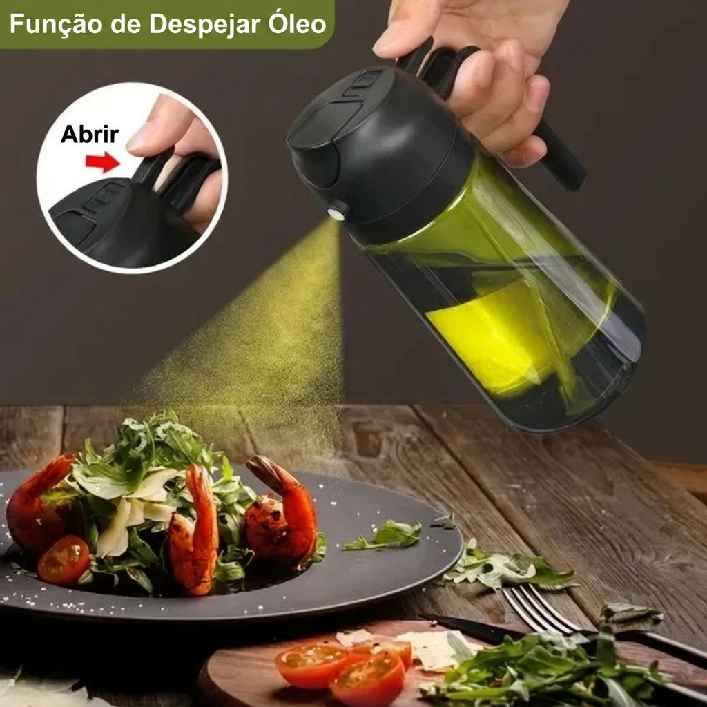 Dosador de Óleo 2 em 1 – Spray & Bico Dosador de Precisão