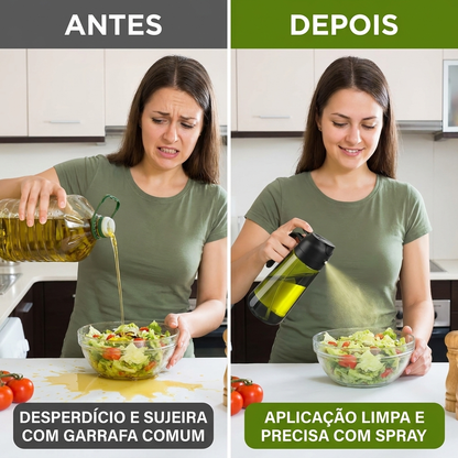 Dosador de Óleo 2 em 1 – Spray & Bico Dosador de Precisão