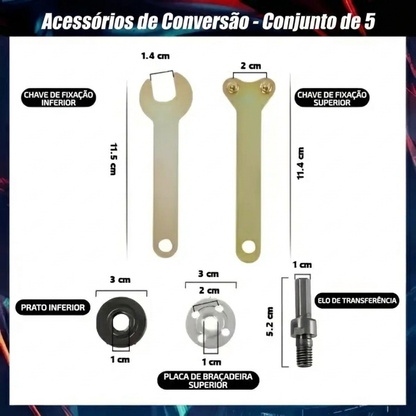 Kit Adaptador para Transformar sua Furadeira ou Parafusadeira em Esmerilhadeira