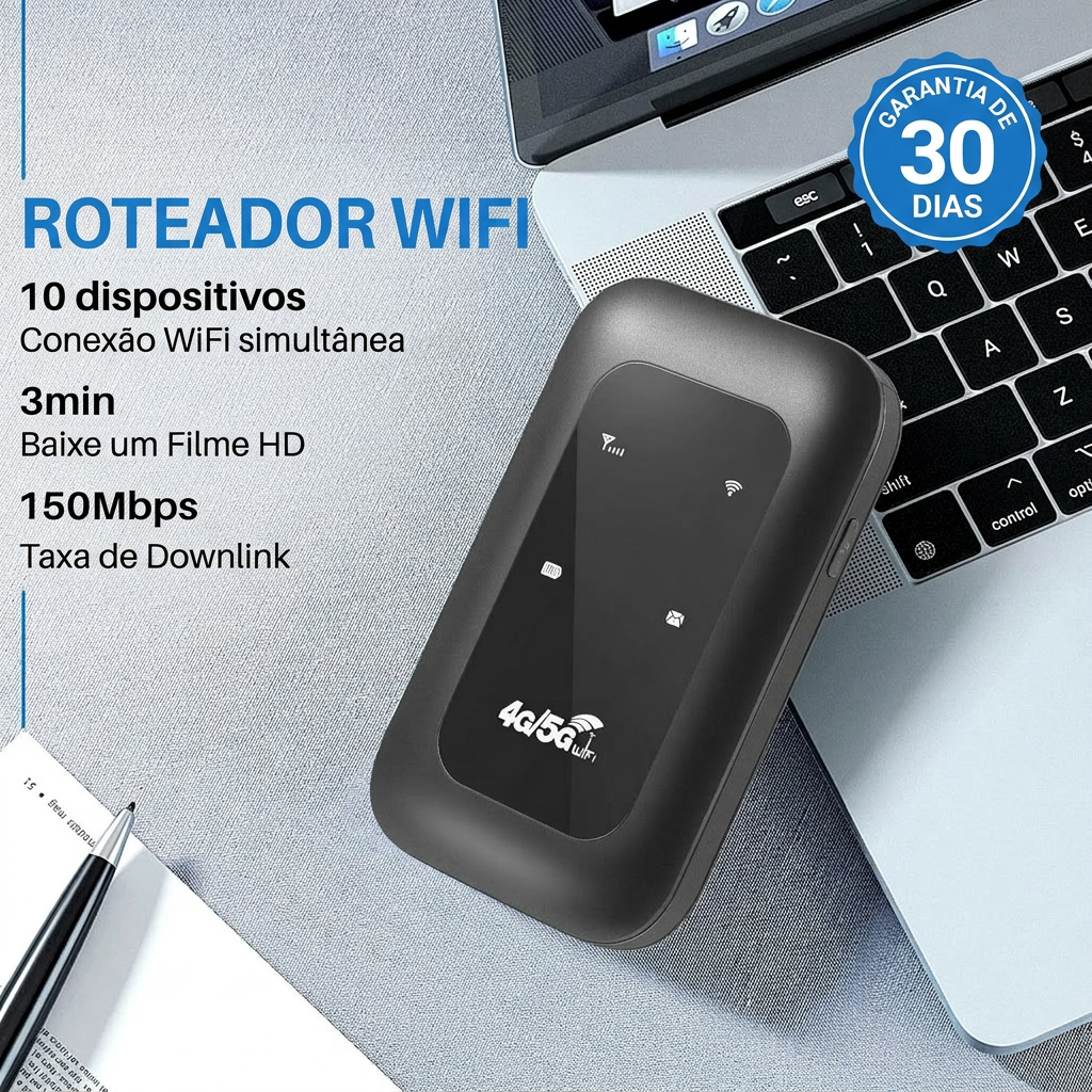 Router Wi-Fi 5G portátil – Ponto de acesso móvel à Internet sem fios de alta velocidade