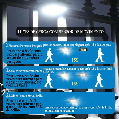 Luzes solares com sensor de movimento