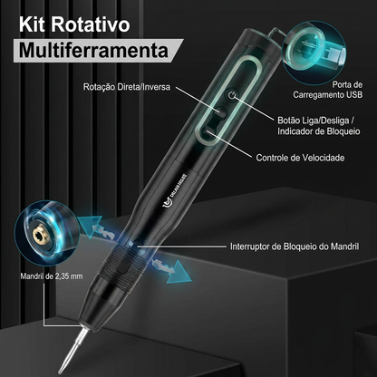 Kits de ferramentas rotativas sem fios para amadores e artesãos