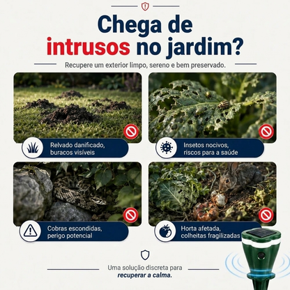 Escudo exterior autónomo de 360° contra animais indesejados