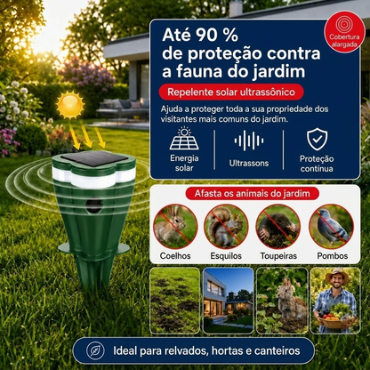 Escudo exterior autónomo de 360° contra animais indesejados