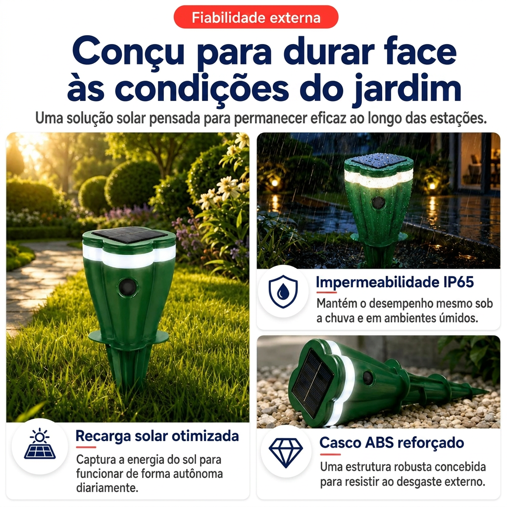 Escudo exterior autónomo de 360° contra animais indesejados