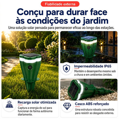 Escudo exterior autónomo de 360° contra animais indesejados