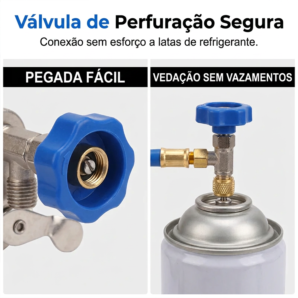⏳Oferta temporária⏰ Mangueira de enchimento de ar condicionado R134a com manómetro – ferramenta universal e fácil de usar