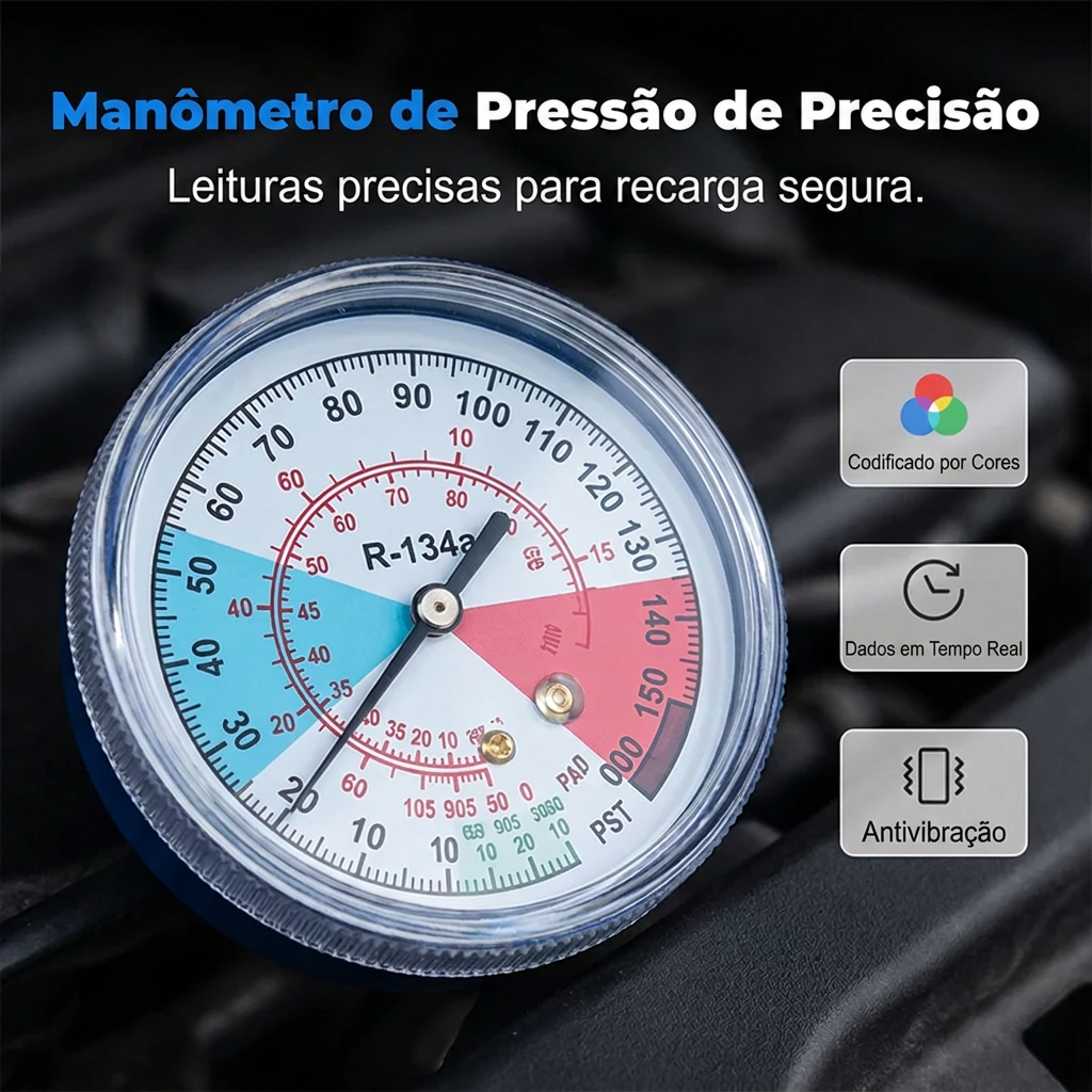 ⏳Oferta temporária⏰ Mangueira de enchimento de ar condicionado R134a com manómetro – ferramenta universal e fácil de usar