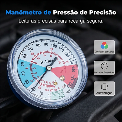 ⏳Oferta temporária⏰ Mangueira de enchimento de ar condicionado R134a com manómetro – ferramenta universal e fácil de usar