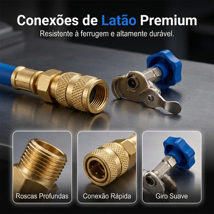 ⏳Oferta temporária⏰ Mangueira de enchimento de ar condicionado R134a com manómetro – ferramenta universal e fácil de usar