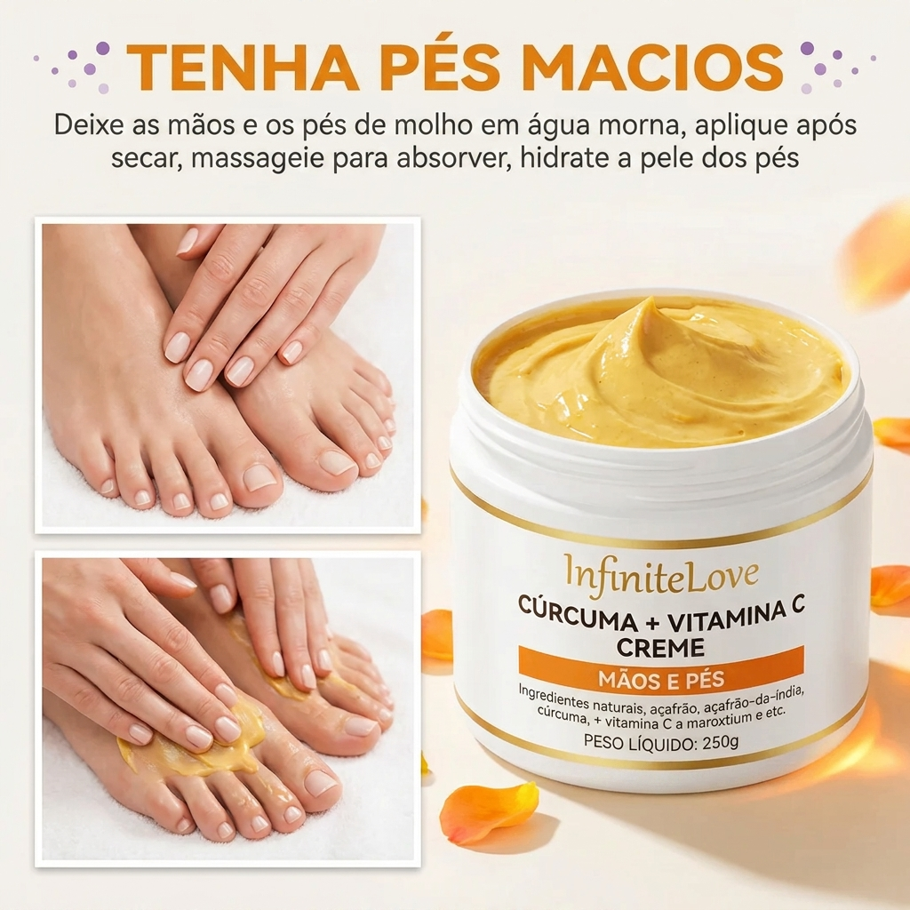 Creme Reparador para Mãos e Pés – Hidrata, Repara e Uniformiza o Tom da Pele