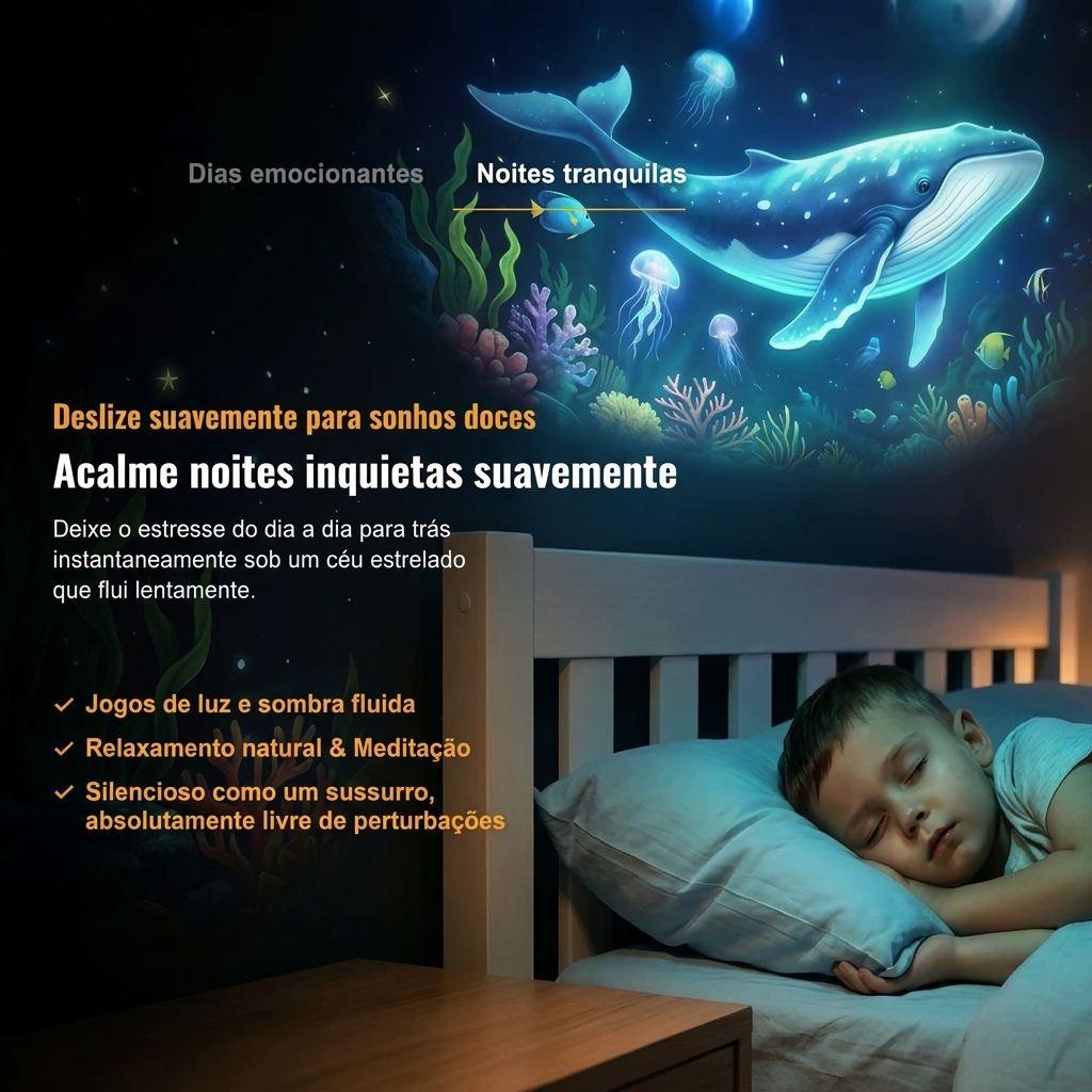 Projetor LED Galáxia & Oceano – Ambiente Relaxante 360°