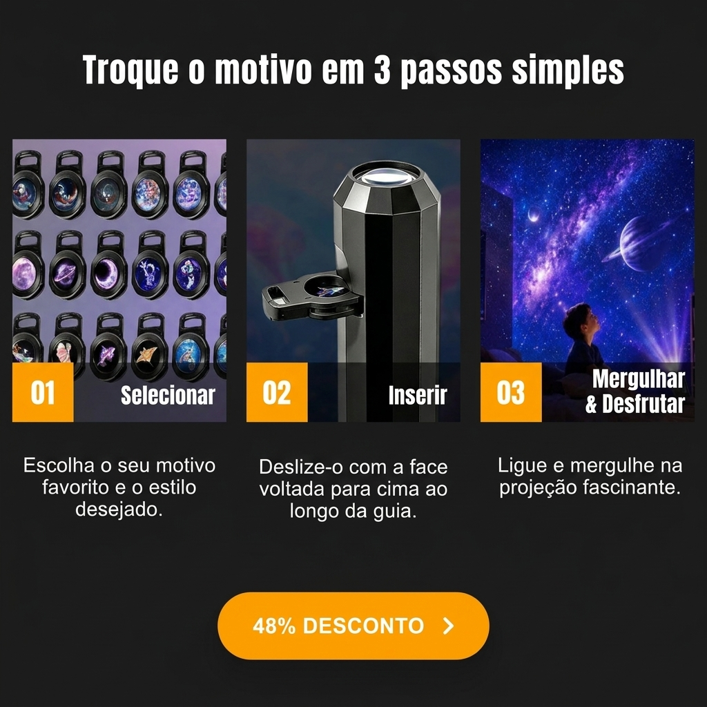 Projetor LED Galáxia & Oceano – Ambiente Relaxante 360°
