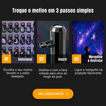 Projetor LED Galáxia & Oceano – Ambiente Relaxante 360°