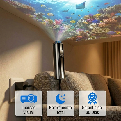 Projetor LED Galáxia & Oceano – Ambiente Relaxante 360°