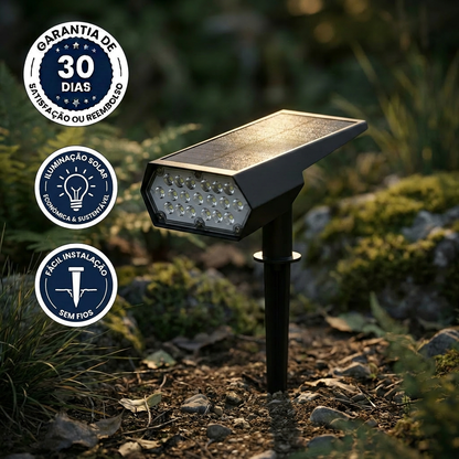 Refletor Solar LED para Jardim – Iluminação Externa Automática