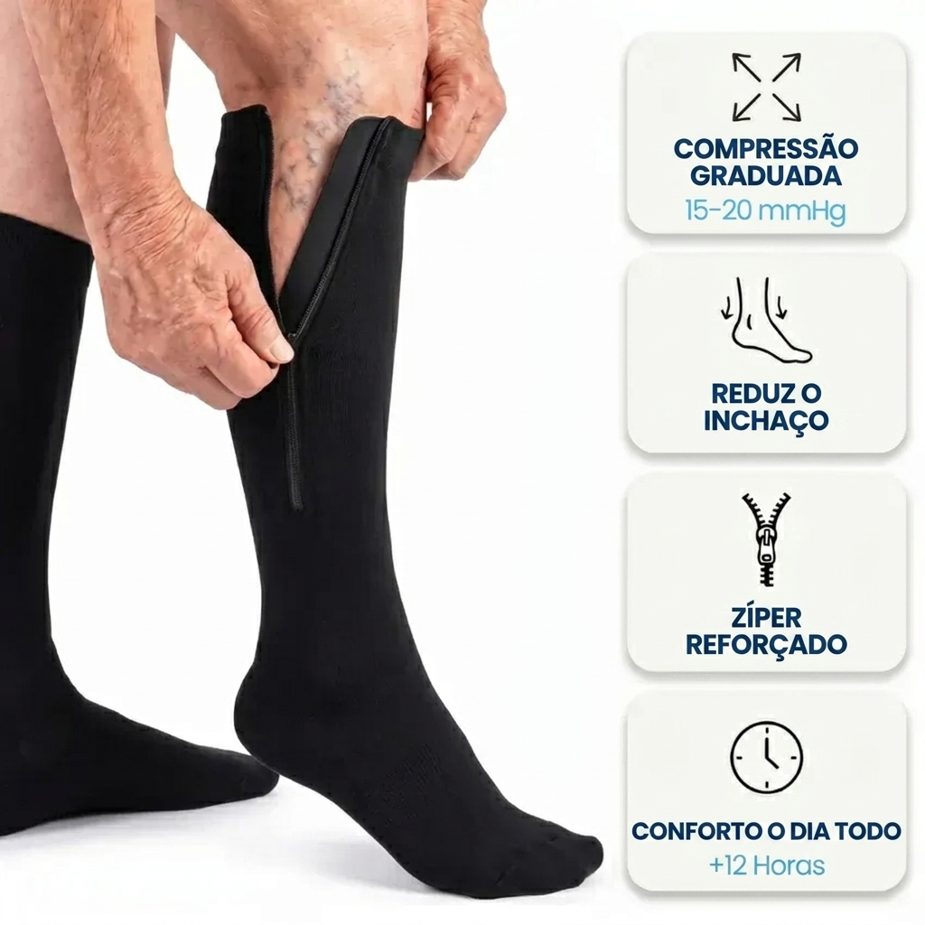 Meias de Compressão – Fácil de Calçar e Conforto Diário