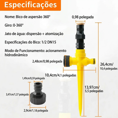 Irrigador Giratório 360º Prático