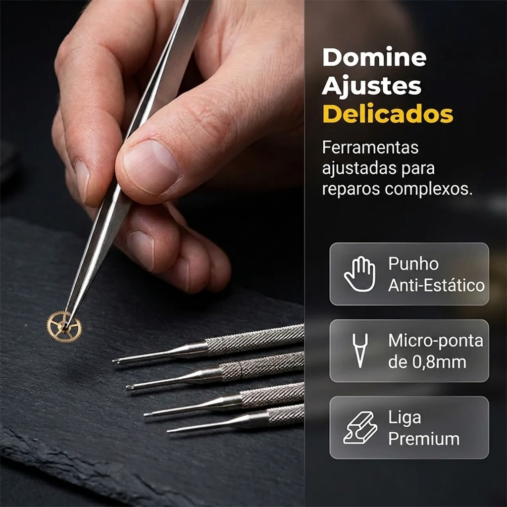 Kit completo de reparação de relógios – 72 peças, todas as ferramentas necessárias para abrir, ajustar e reparar em casa