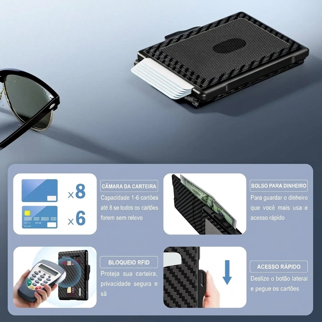 Carteira Masculina RFID – Fina, Elegante e Segura