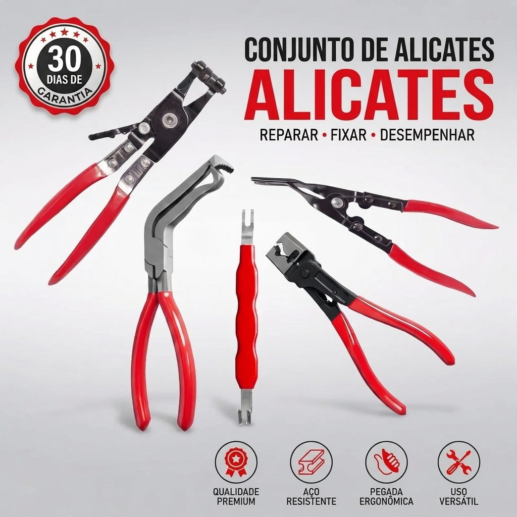 Kit Profissional de Alicates para Automóveis – 5 Peças