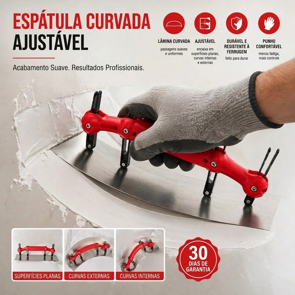 Raspador Curvo Ajustável – Ferramenta Multifuncional para Superfícies Curvas